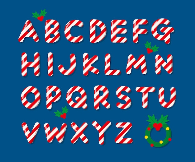 Candy cane christmas alphabet