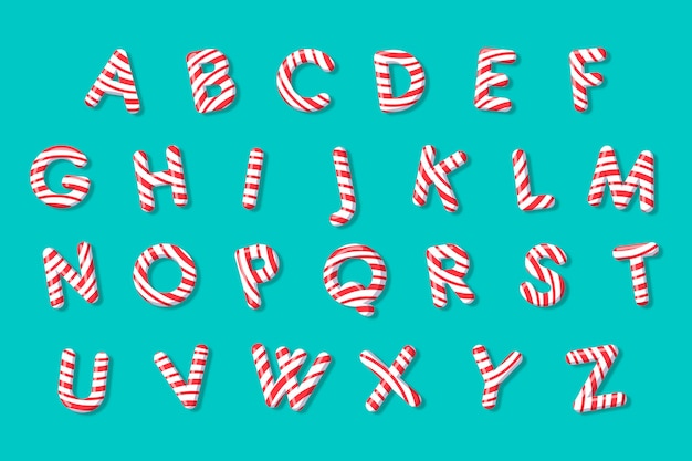 Candy cane christmas alphabet