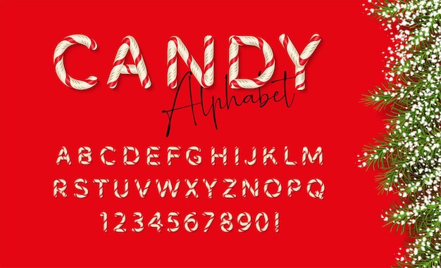 Candy cane Christmas alphabet