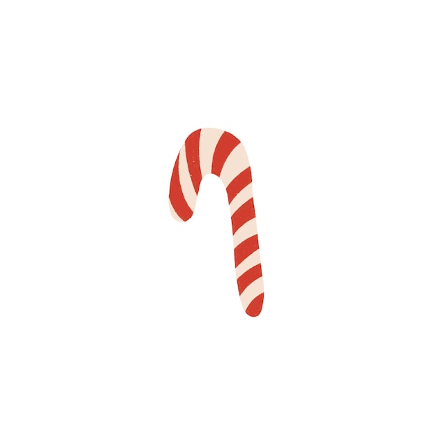 Candy cane christmas candy flat