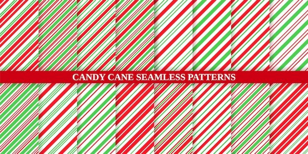 candy cane, Christmas pattern set