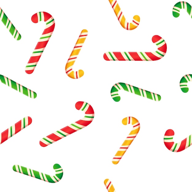 Candy cane Christmas seamless pattern