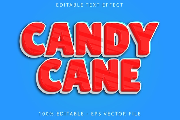 Candy Cane Editable Text Effect Cartoon Style