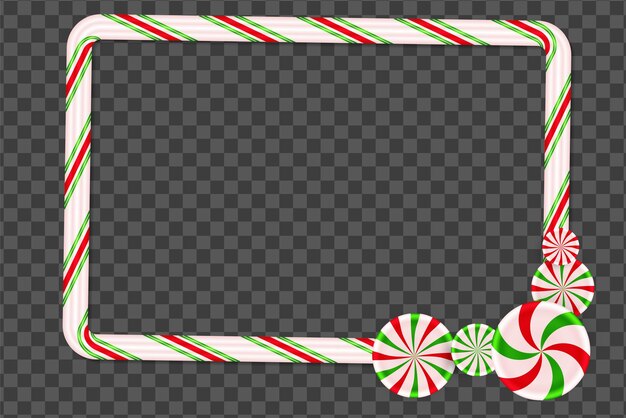 Vector candy cane frame christmas decoration