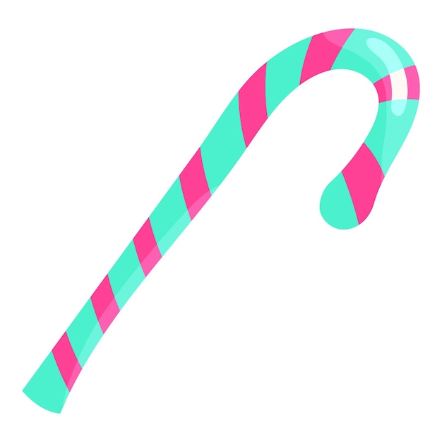 Candy cane icon in cartoon style isolated on white background vector illustration