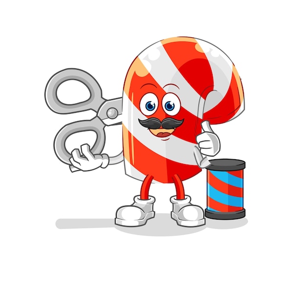 Candy cane kapper cartoon cartoon mascotte vector