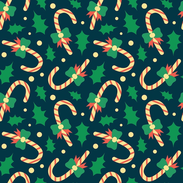 Candy Cane naadloos patroon. Vectorillustratie van nieuwjaarsvakantie. Ontwerp van kerstverpakkingen.