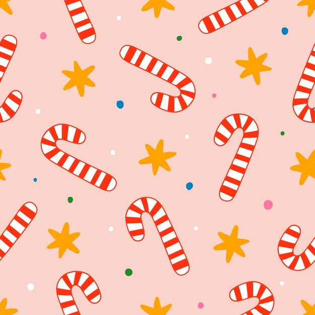 Vector candy cane pattern christmas candy background