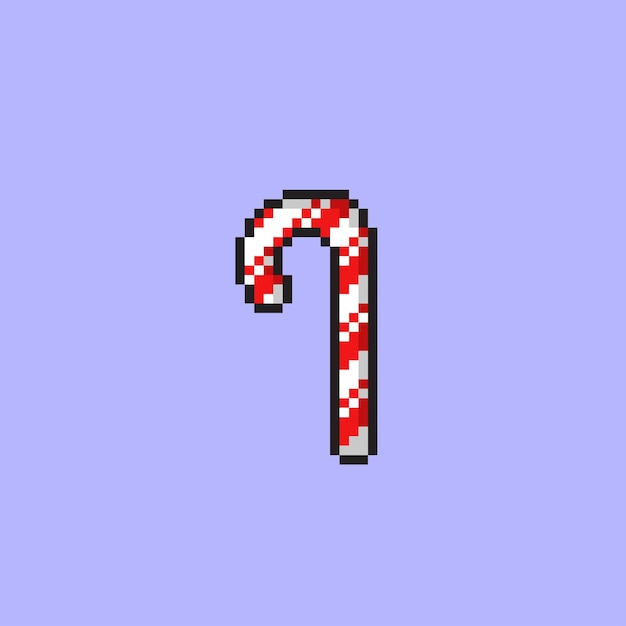 candy cane in pixel art style