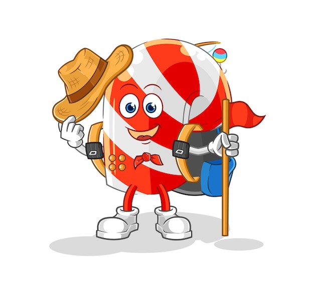 Vector candy cane scout vector cartoon character