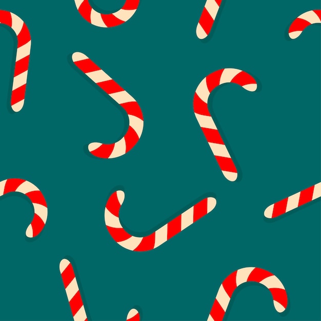 Vector candy cane seamless pattern or background. vector design.