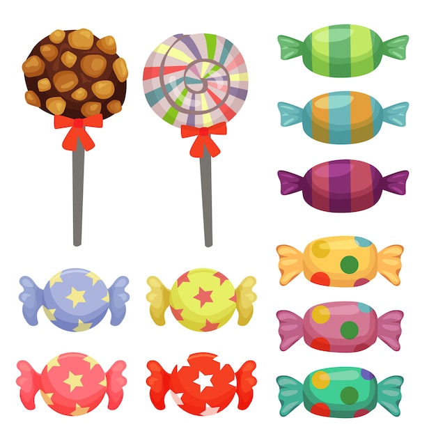 Vector candy cane sweets element set