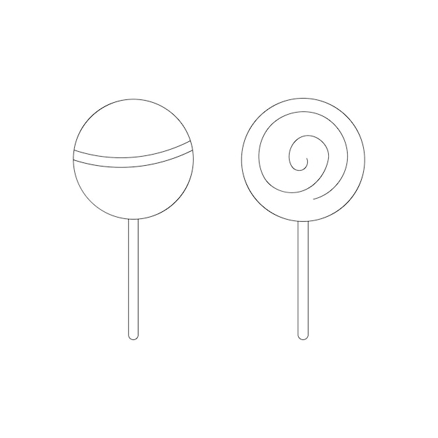 Candy chupachups doodle line coloringcaramel lolipop sugar