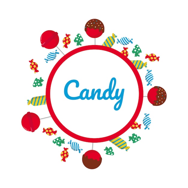 Candy collection frame illustration design