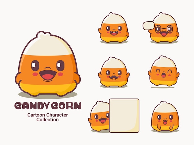 Candy corn cartoon karakter vectorillustratie