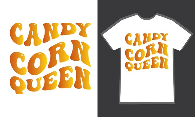 Candy corn koningin Happy Halloween shirt afdruksjabloon. Candy Corn Queen, Halloween-citaat