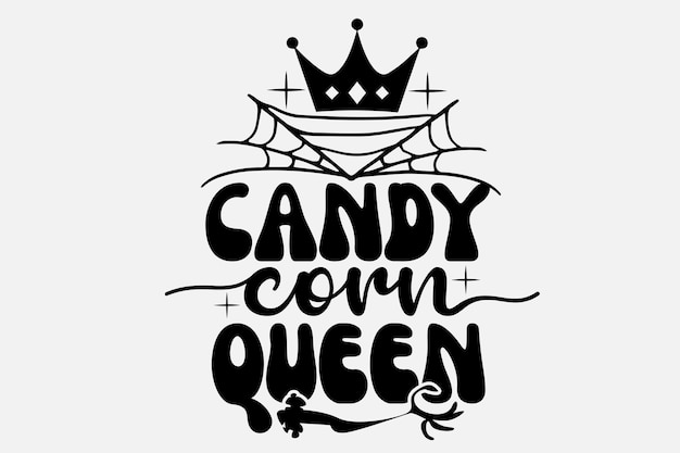 Candy corn queen with a crown on it