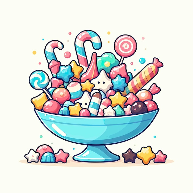 Vector candy in dish