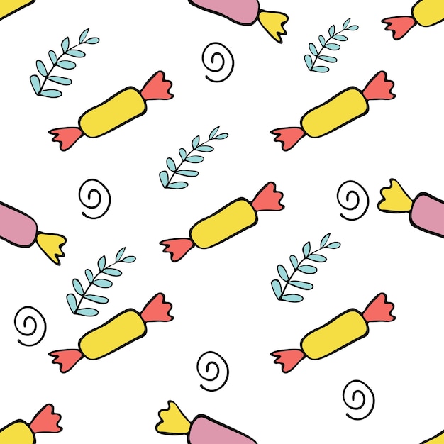 Vector candy doodle pattern