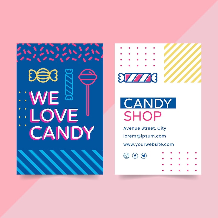 Vector candy double-sided business card