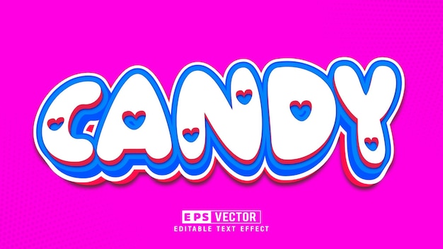 Candy editable 3d editable text effect with background