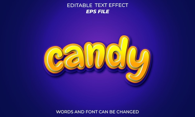 candy editable text effect 3d font style use for logo and business brand vector template