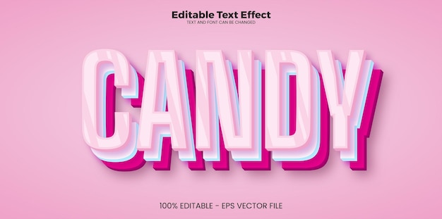 Effetto di testo modificabile candy in stile di tendenza moderno