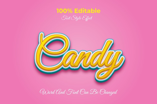 Шаблон редактируемого текстового эффекта Candy