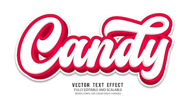 Vector candy editable text effect vector template with cute background