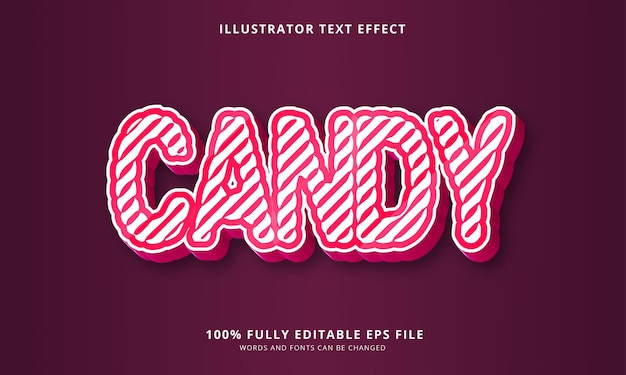 Vector candy editable text effect