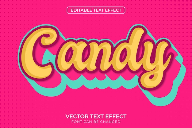 Vettore effetto di testo modificabile di candy