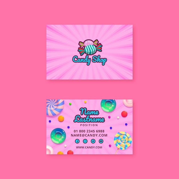 Candy factory business card template