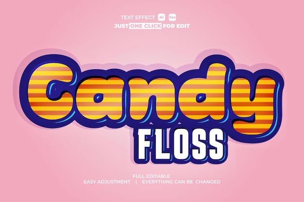 Редактируемый текстовый эффект Candy Floss