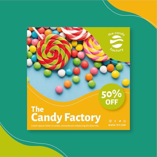 Vector candy flyer-sjabloon