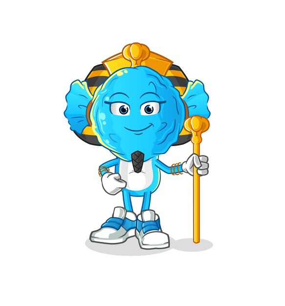 Candy head cartoon ancient egypt cartoon mascot vector