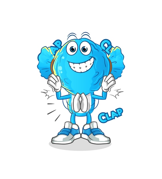 candy head cartoon applause illustration. character vector