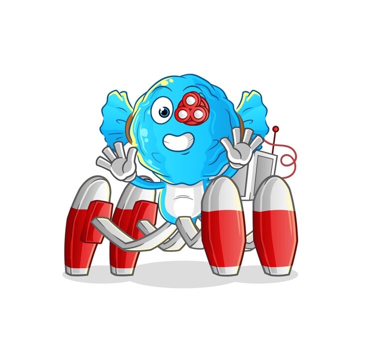 Vector candy head cartoon future robot vector. cartoon character