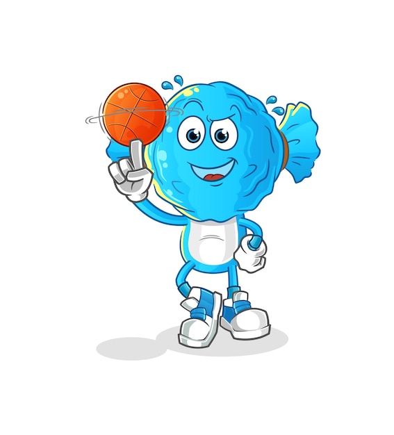 Candy head cartoon playing basket ball mascot cartoon vector