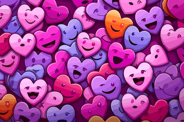 candy hearts pattern on pink background