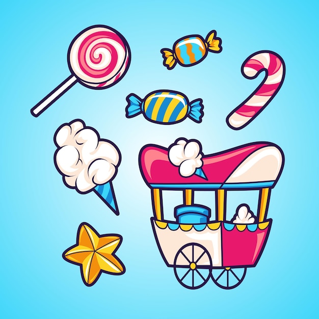 Vector candy illustration set