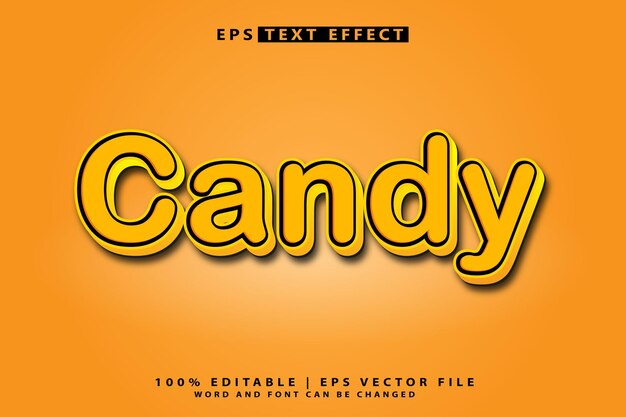 Candy land 3D text effect template editable text