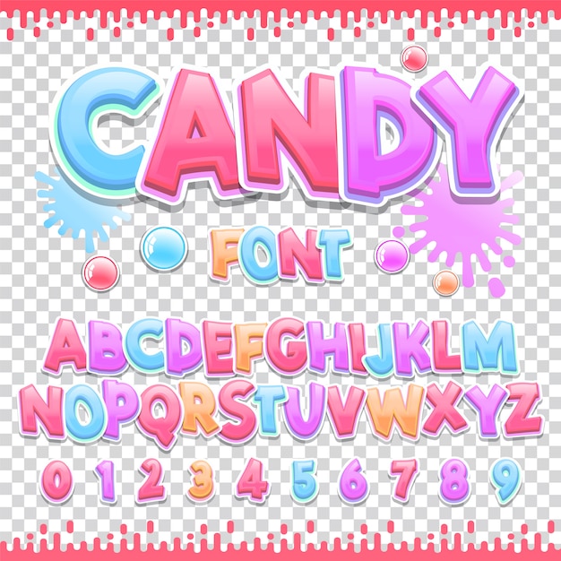 Дизайн шрифта Candy Latin