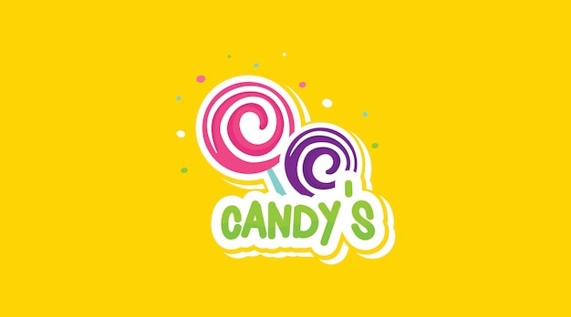 Вектор концепции дизайна логотипа Candy. Шаблон логотипа красочные сладости