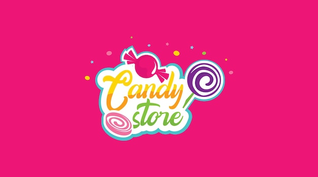 Candy logo design concept vector. modello di logo di dolci colorati