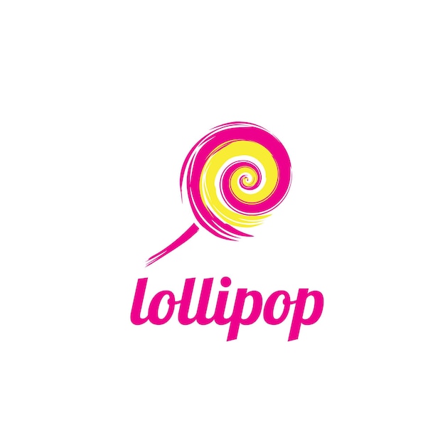 Vector candy lollipop logo template vector