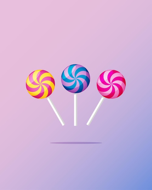 Candy lollipop bastoni illustrazione vettoriale