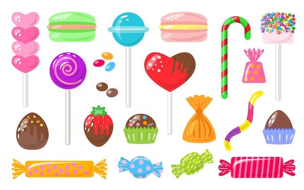 Candy macaroon sweets assorted bonbon colorful set