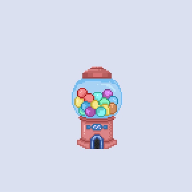 Vector candy machine in pixel style