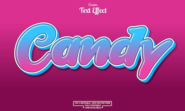 Candy modern cartoon editable text effect design