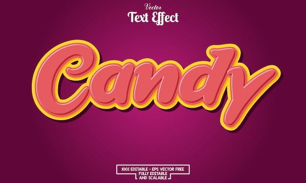 Design moderno effetto testo modificabile caramelle